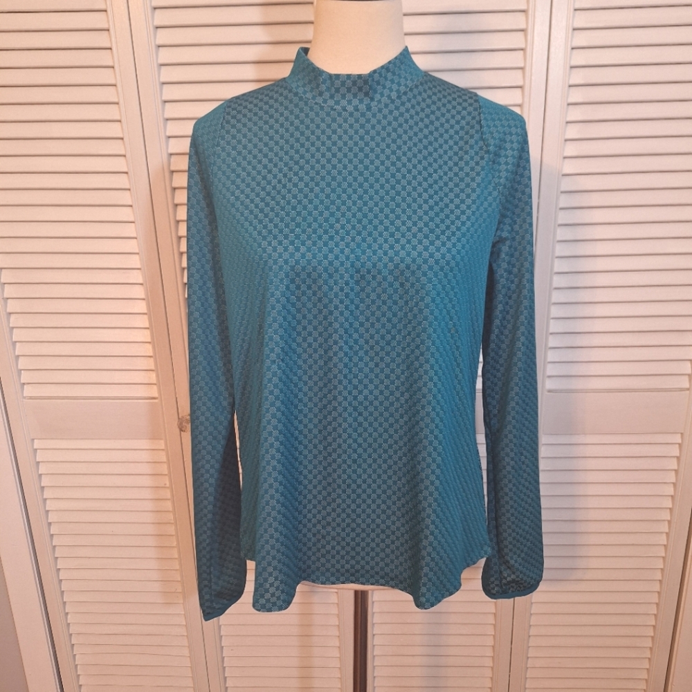 Nike Teal Long Sleeve Dri- Fit Women's Athletic Top LG *D4
